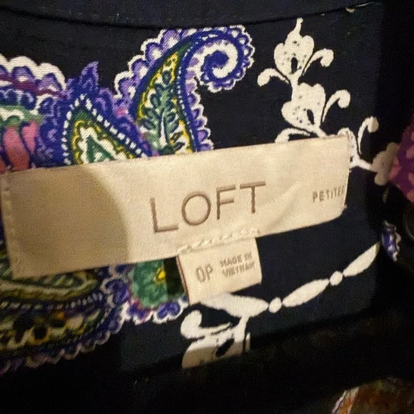 LOFT Navy Maxi Dress with Multicolor Floral Paisley Print - Picture 3 of 7